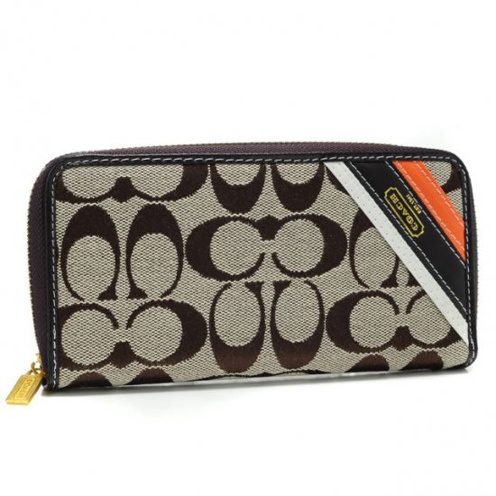 Coach Legacy Stripe In Signature Large Beige Wallets AHF | Coach Outlet Canada
